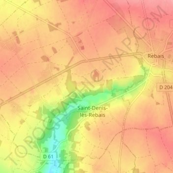Le Vinotの地形図、標高、地勢