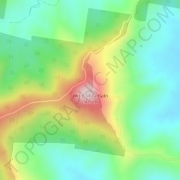 Whip Mountainの地形図、標高、地勢