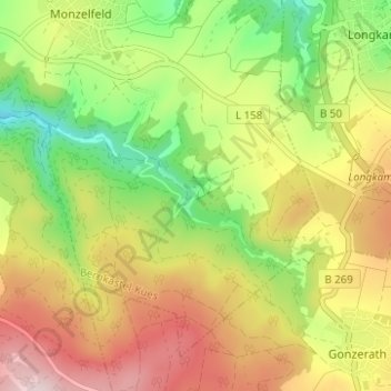 Annenbergの地形図、標高、地勢