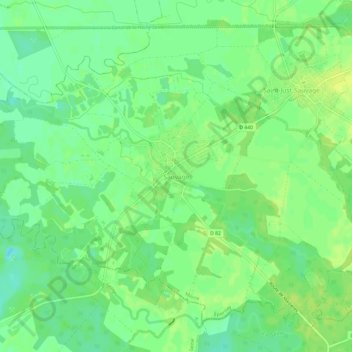 Sauvageの地形図、標高、地勢