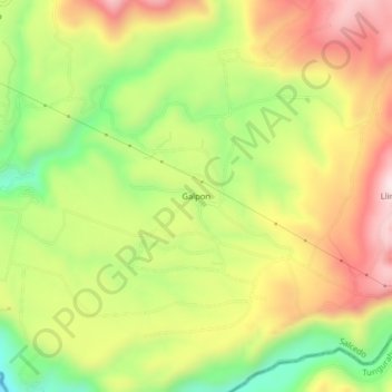 Galponの地形図、標高、地勢