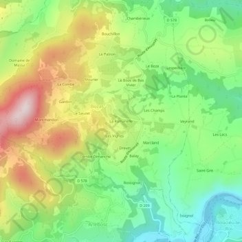 La Romanelleの地形図、標高、地勢
