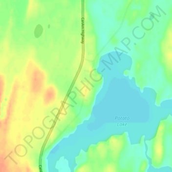 Potato Lakeの地形図、標高、地勢