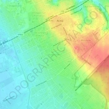 Madonnettaの地形図、標高、地勢