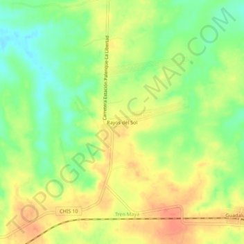 Rayos del Solの地形図、標高、地勢