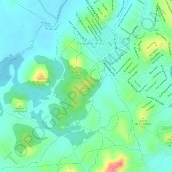 Morro do Carrapatoの地形図、標高、地勢