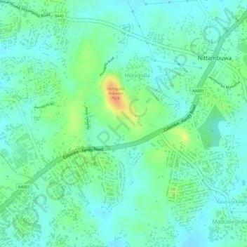 Nittambuwa Northの地形図、標高、地勢