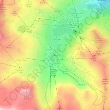 Val-Claretの地形図、標高、地勢