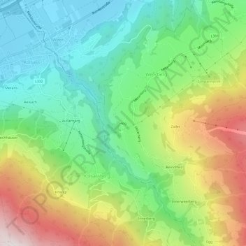 Högの地形図、標高、地勢