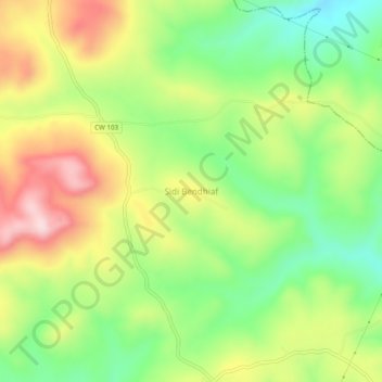 Sidi Bendhiafの地形図、標高、地勢