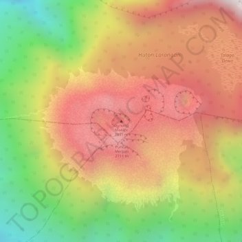 Mount Marapiの地形図、標高、地勢