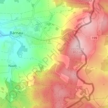 Stöberlhofの地形図、標高、地勢