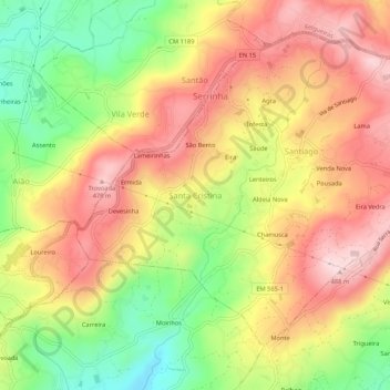Santa Cristinaの地形図、標高、地勢