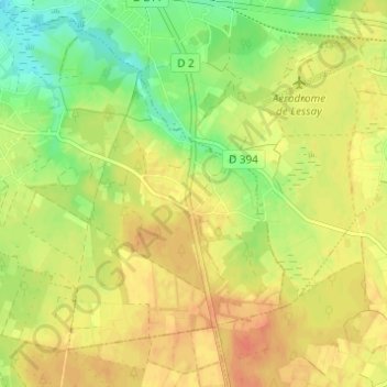 Le Buissonの地形図、標高、地勢