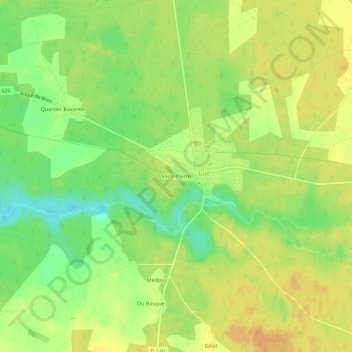 Saint-Pierreの地形図、標高、地勢