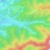La Pariéeの地形図、標高、地勢