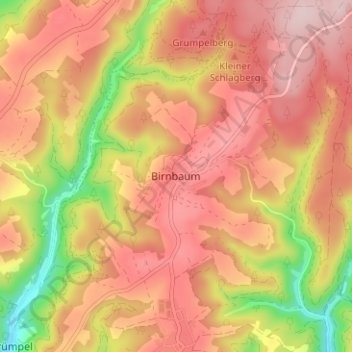 Birnbaumの地形図、標高、地勢