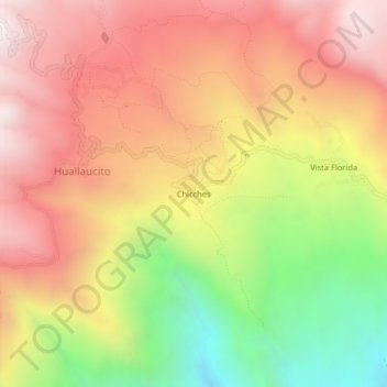 Chicchesの地形図、標高、地勢