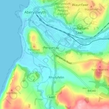 Southgateの地形図、標高、地勢