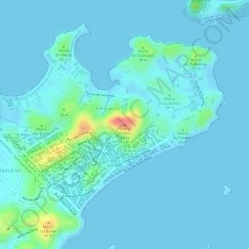 Morro da Bela Vistaの地形図、標高、地勢