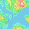 Knarvikの地形図、標高、地勢