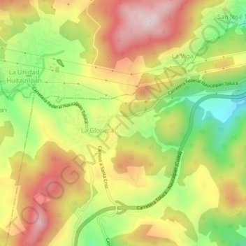 El Guardaの地形図、標高、地勢
