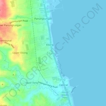 Tibungcoの地形図、標高、地勢