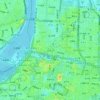 後車頭の地形図、標高、地勢