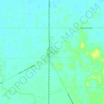 Devenishの地形図、標高、地勢