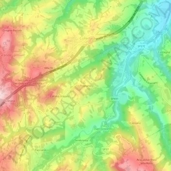 Trignanoの地形図、標高、地勢