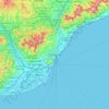 Barcelonaの地形図、標高、地勢