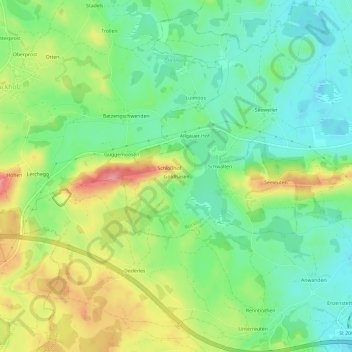 Goldhasenの地形図、標高、地勢