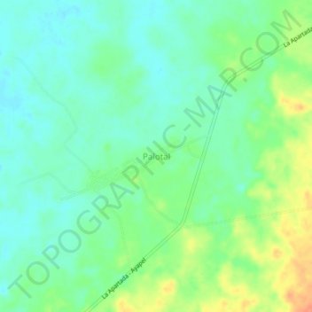 Palotalの地形図、標高、地勢