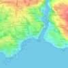 Trescadecの地形図、標高、地勢