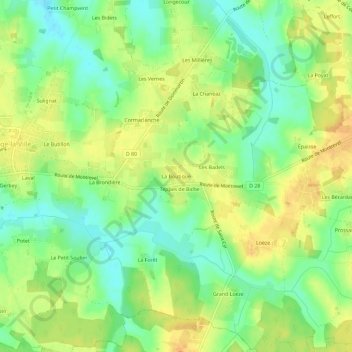 La Boutiqueの地形図、標高、地勢