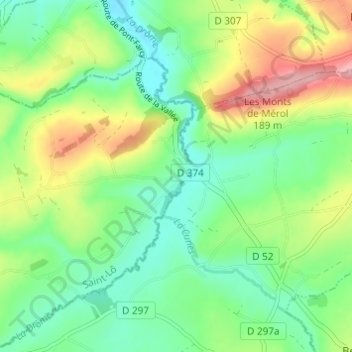 Drômeの地形図、標高、地勢