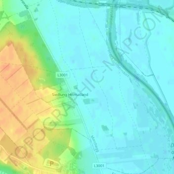 Lange Lüsseの地形図、標高、地勢