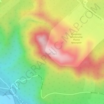 Cerro Grandeの地形図、標高、地勢