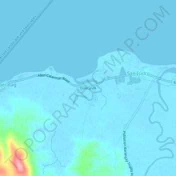 Dancalanの地形図、標高、地勢