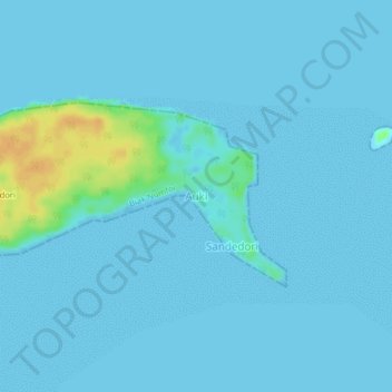 Aukiの地形図、標高、地勢