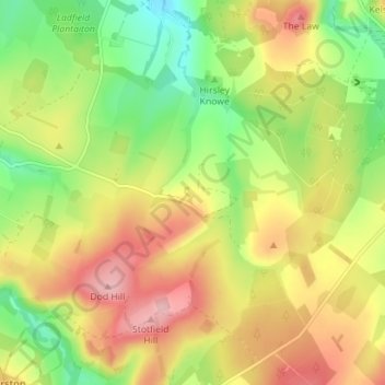 Fallaの地形図、標高、地勢
