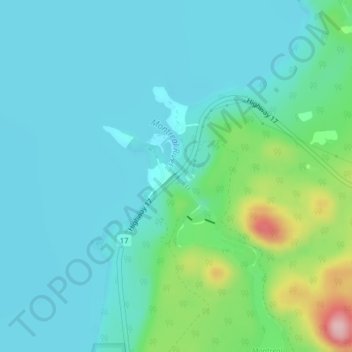 Montreal River Harbourの地形図、標高、地勢
