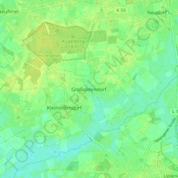 Großoldendorfの地形図、標高、地勢