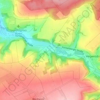 Keddinghausenの地形図、標高、地勢