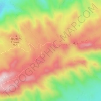 Chinese Wallの地形図、標高、地勢