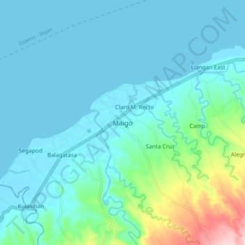 Maigoの地形図、標高、地勢