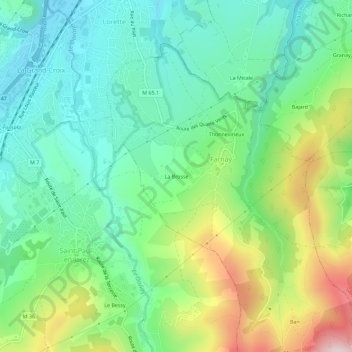La Brosseの地形図、標高、地勢