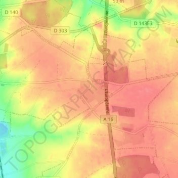 Le Bahotの地形図、標高、地勢