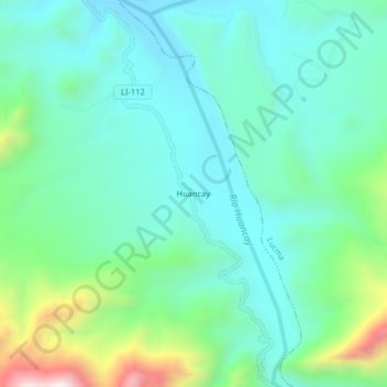 Huancayの地形図、標高、地勢