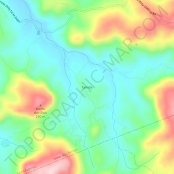 Taimbéの地形図、標高、地勢